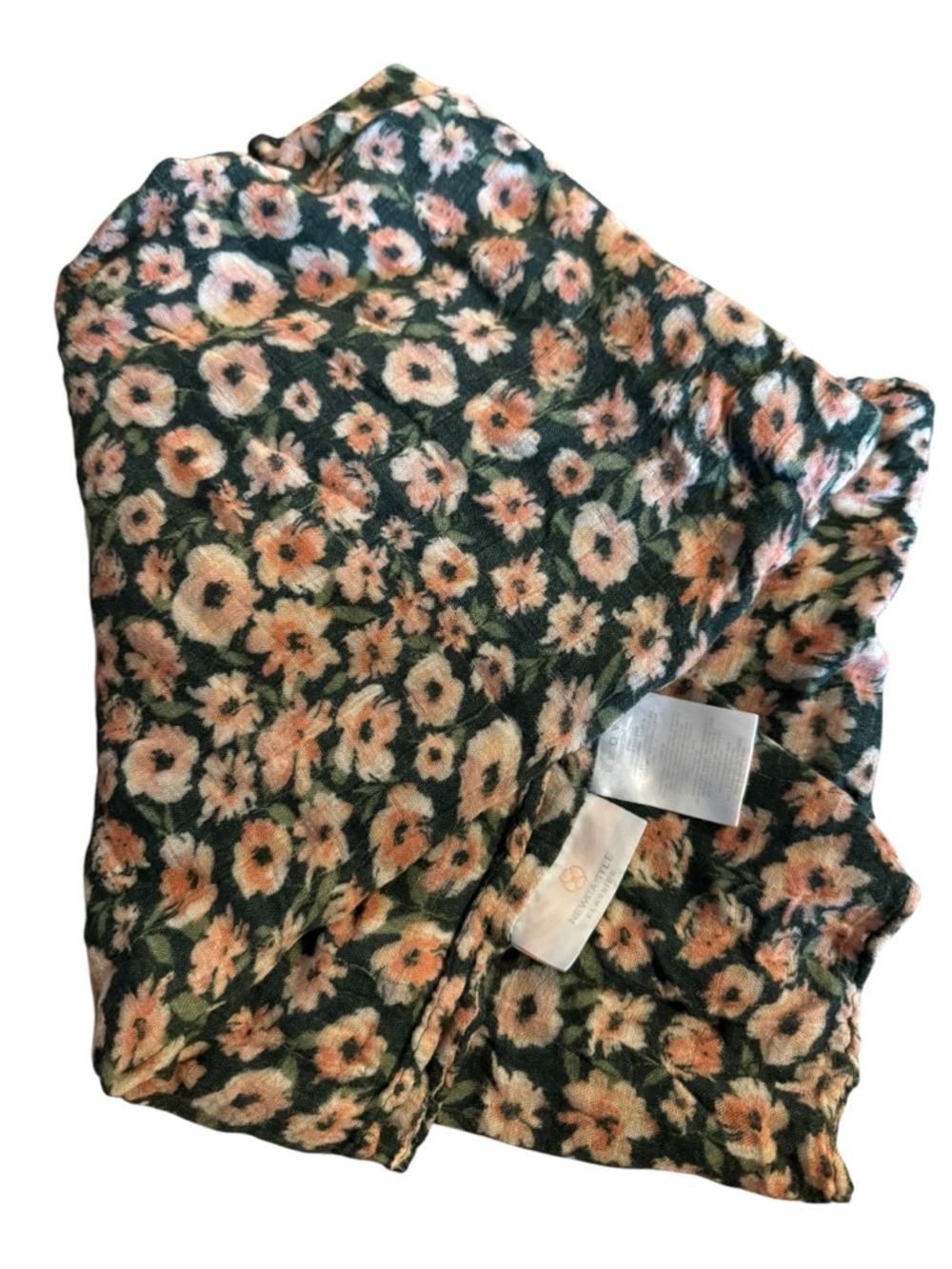 Newcastle Classics Kids Floral Swaddle  - Pink Floral on Dark Green